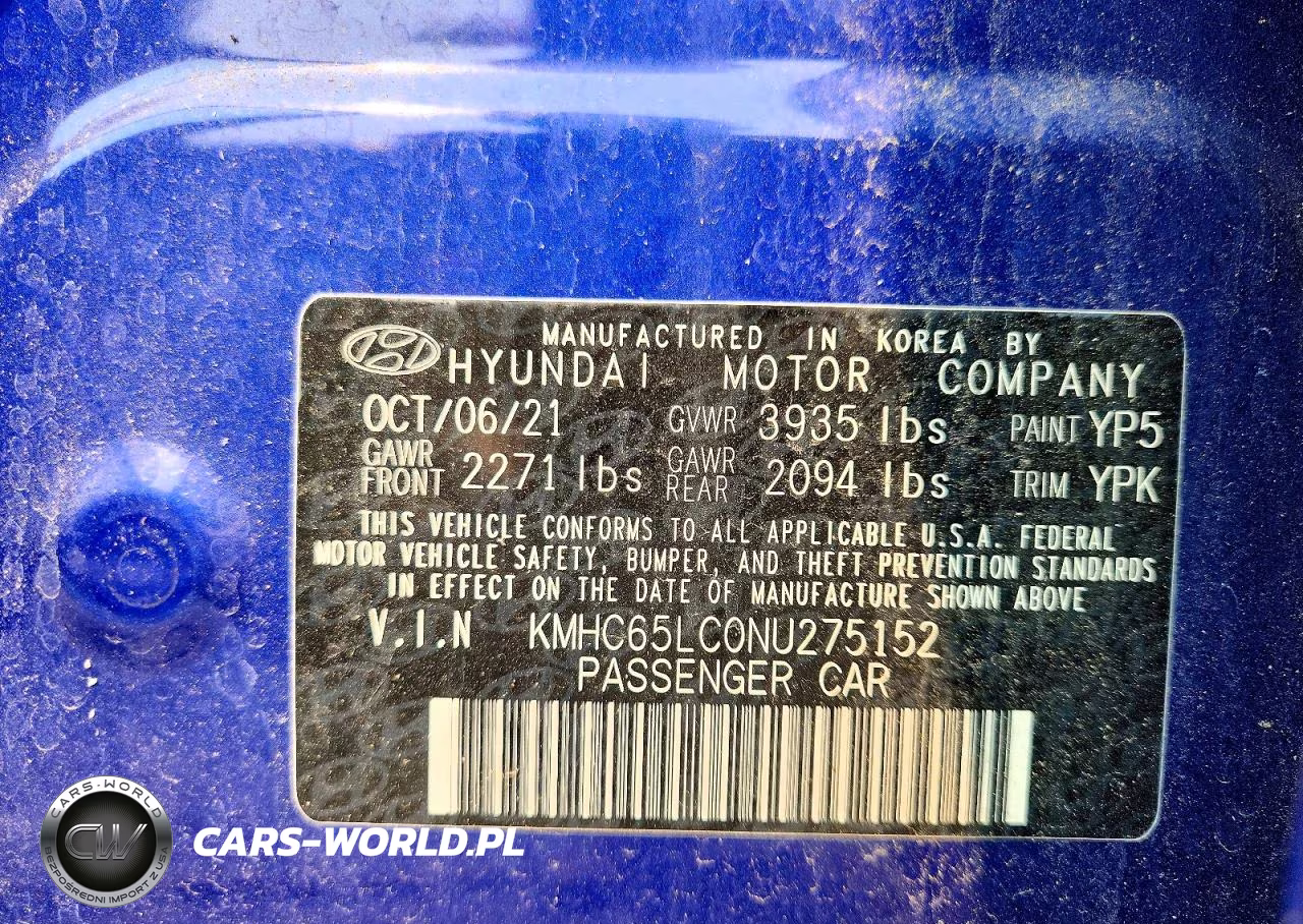 2022 Hyundai Ioniq Blue VIN:KMHC65LC0NU275152 - 12