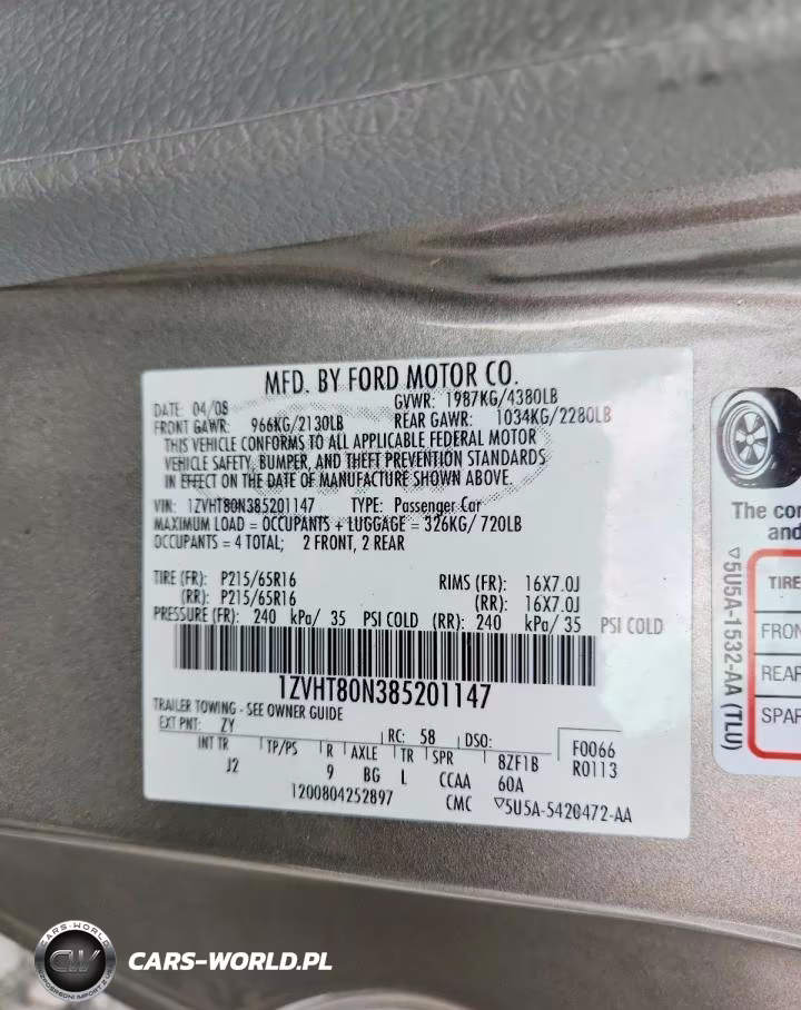 2008 Ford Mustang VIN:1ZVHT80N385201147 - 12