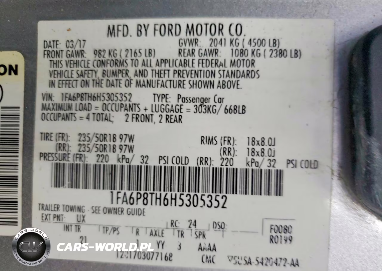 2017 Ford Mustang VIN:1FA6P8TH6H5305352 - 12