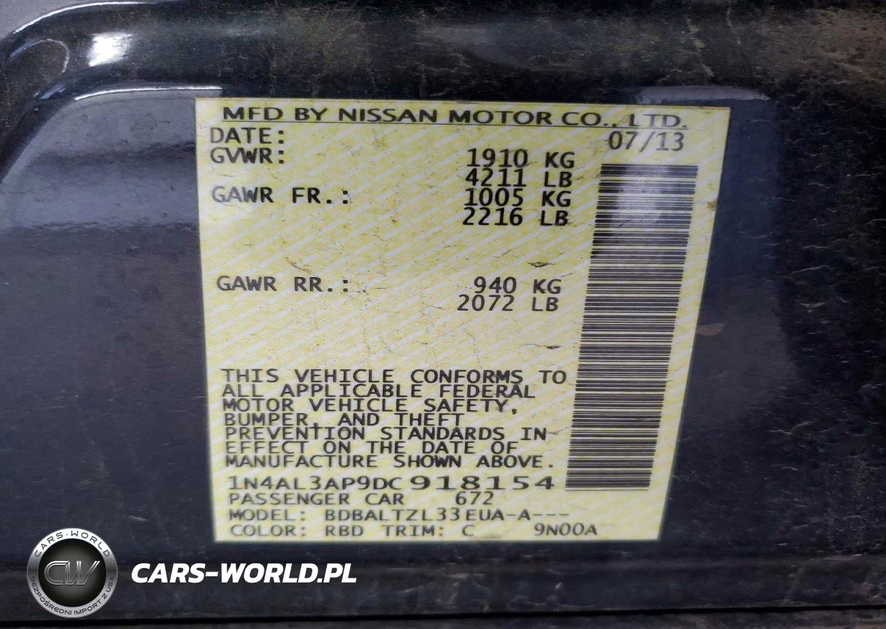 2013 Nissan Altima 2.5 VIN:1N4AL3AP9DC918154 - 12