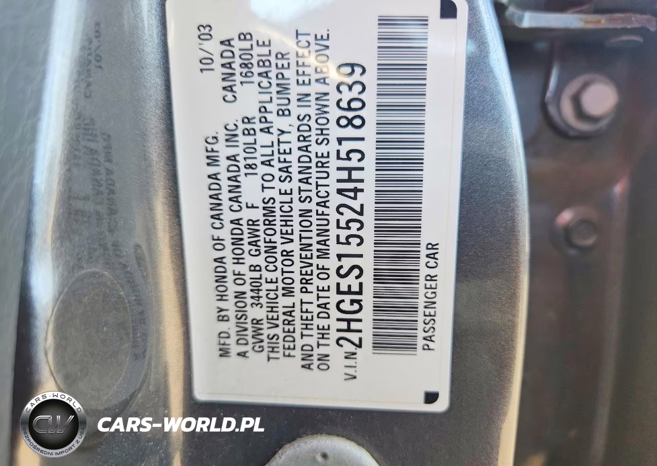 2004 Honda Civic Lx VIN:2HGES15524H518639 - 12