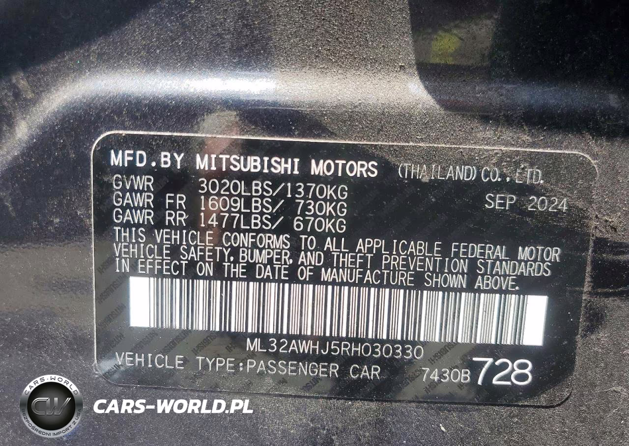 2024 Mitsubishi Mirage Se VIN:ML32AWHJ5RH030330 - 12