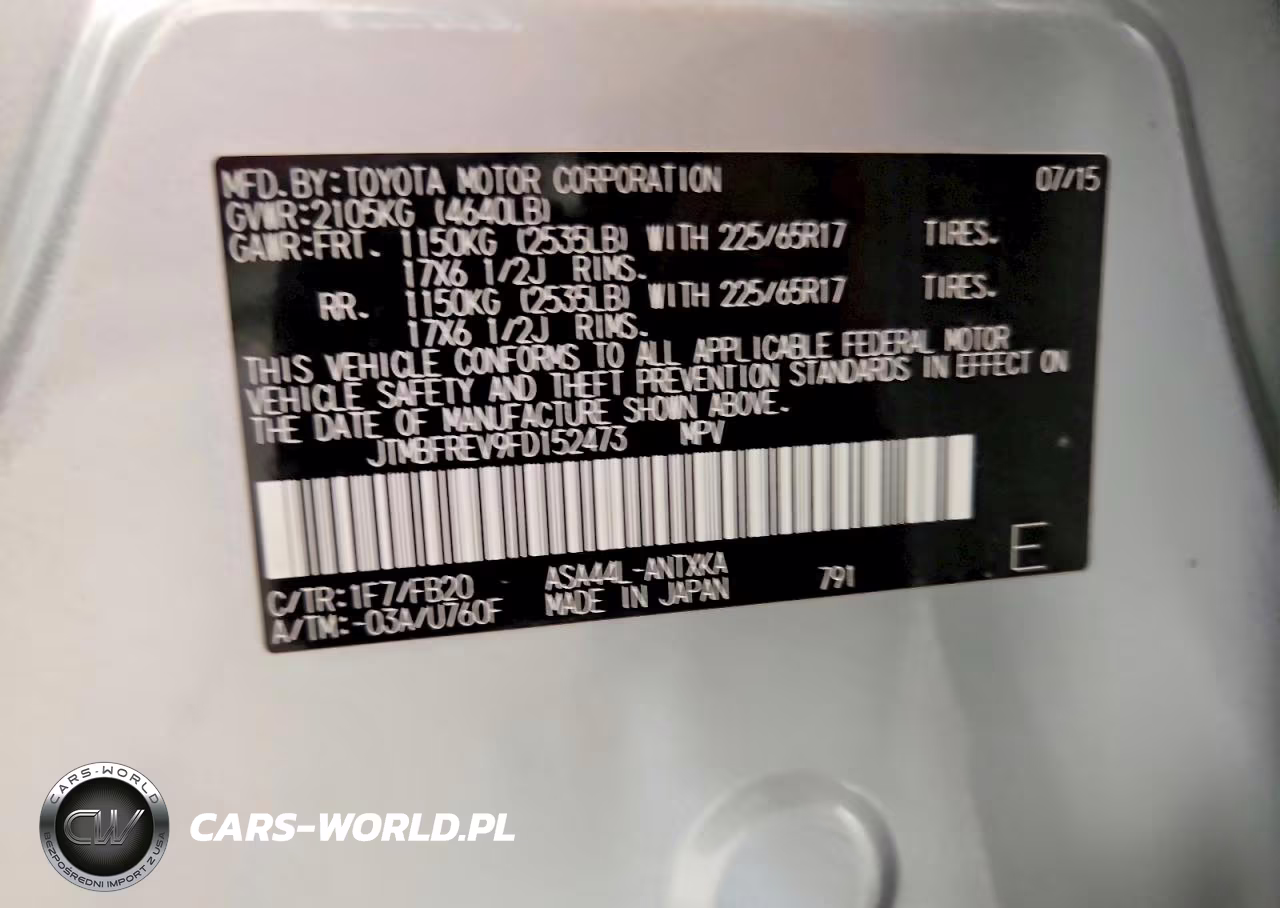 2015 Toyota Rav4 Le VIN:JTMBFREV9FD152473 - 13