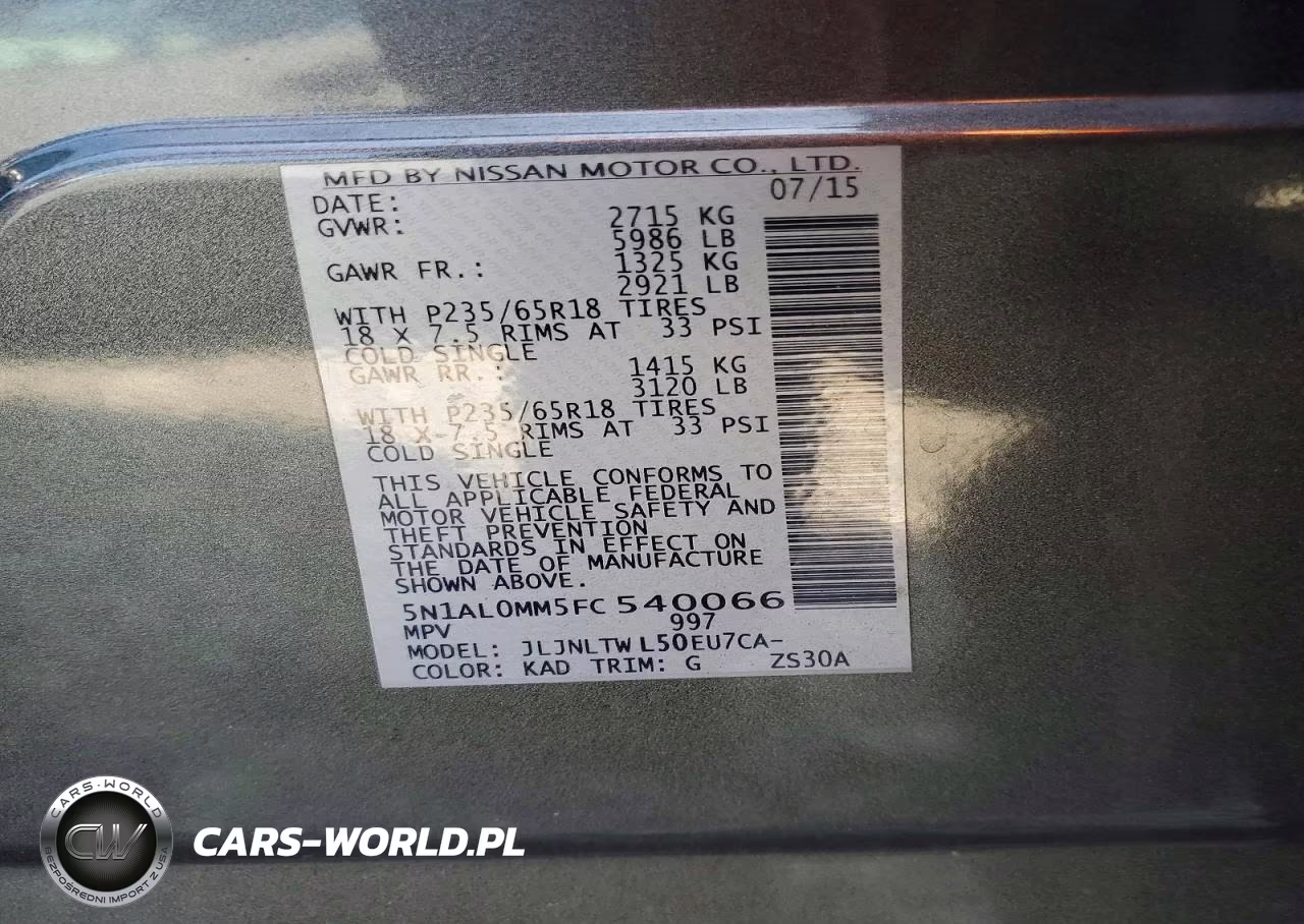 2015 Infiniti Qx60 Base VIN:5N1AL0MM5FC540066 - 14
