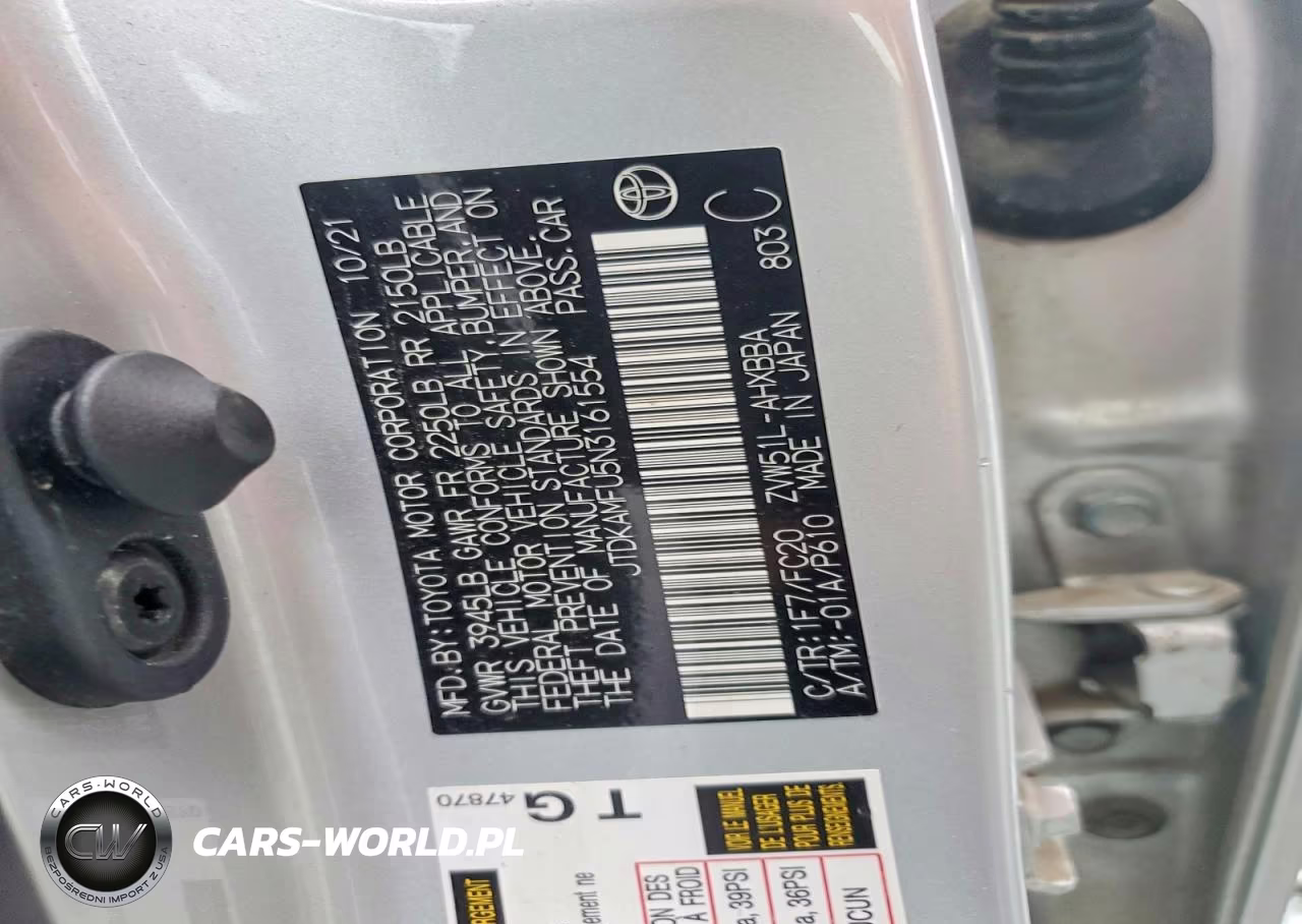 2022 Toyota Prius L Eco VIN:JTDKAMFU5N3161554 - 12