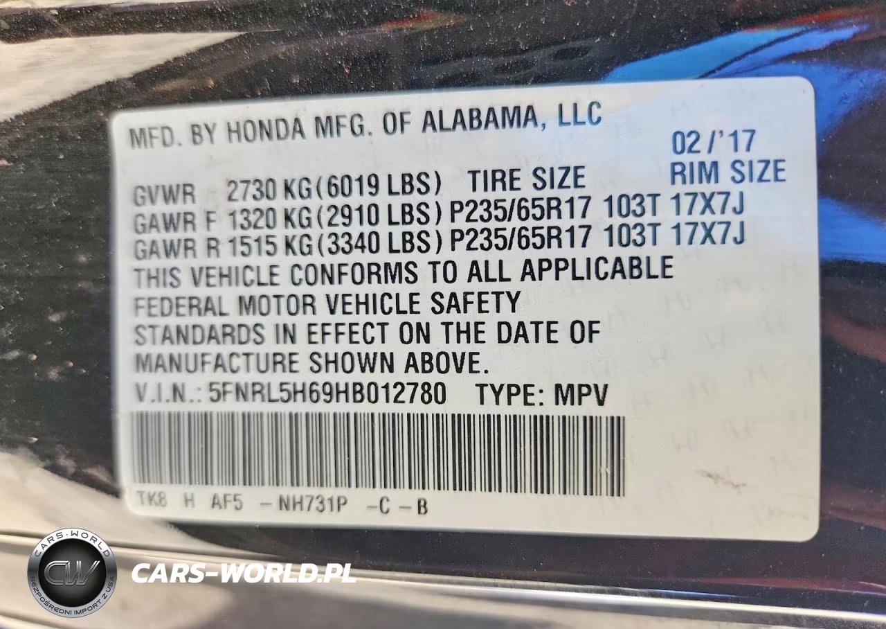 2017 Honda Odyssey Exl VIN:5FNRL5H69HB012780 - 13