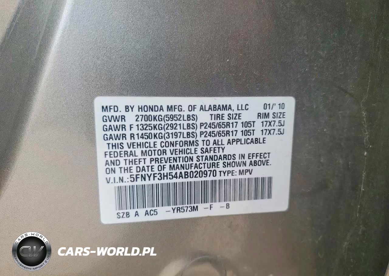 2010 Honda Pilot Exl VIN:5FNYF3H54AB020970 - 13