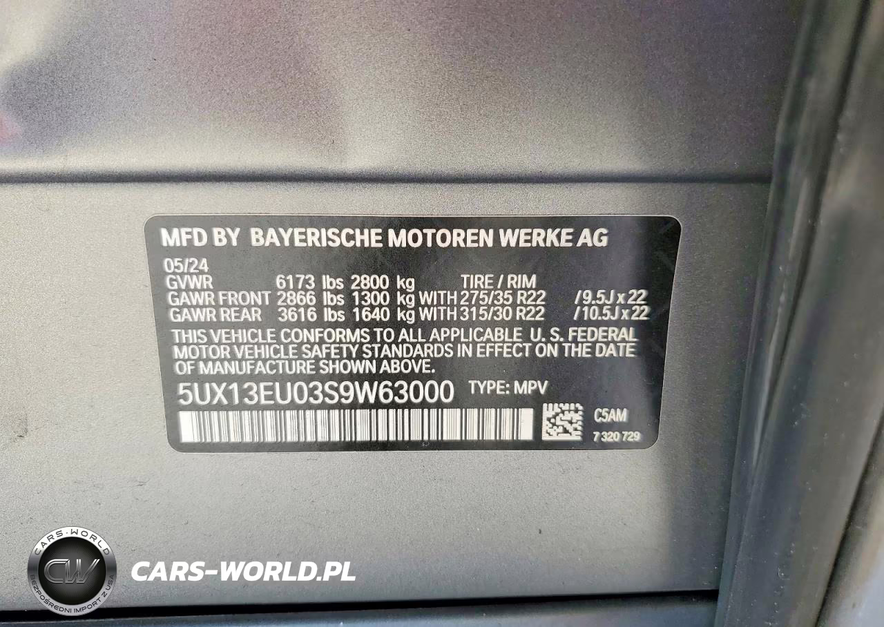 2025 BMW X5 Sdrive 40I VIN:5UX13EU03S9W63000 - 13