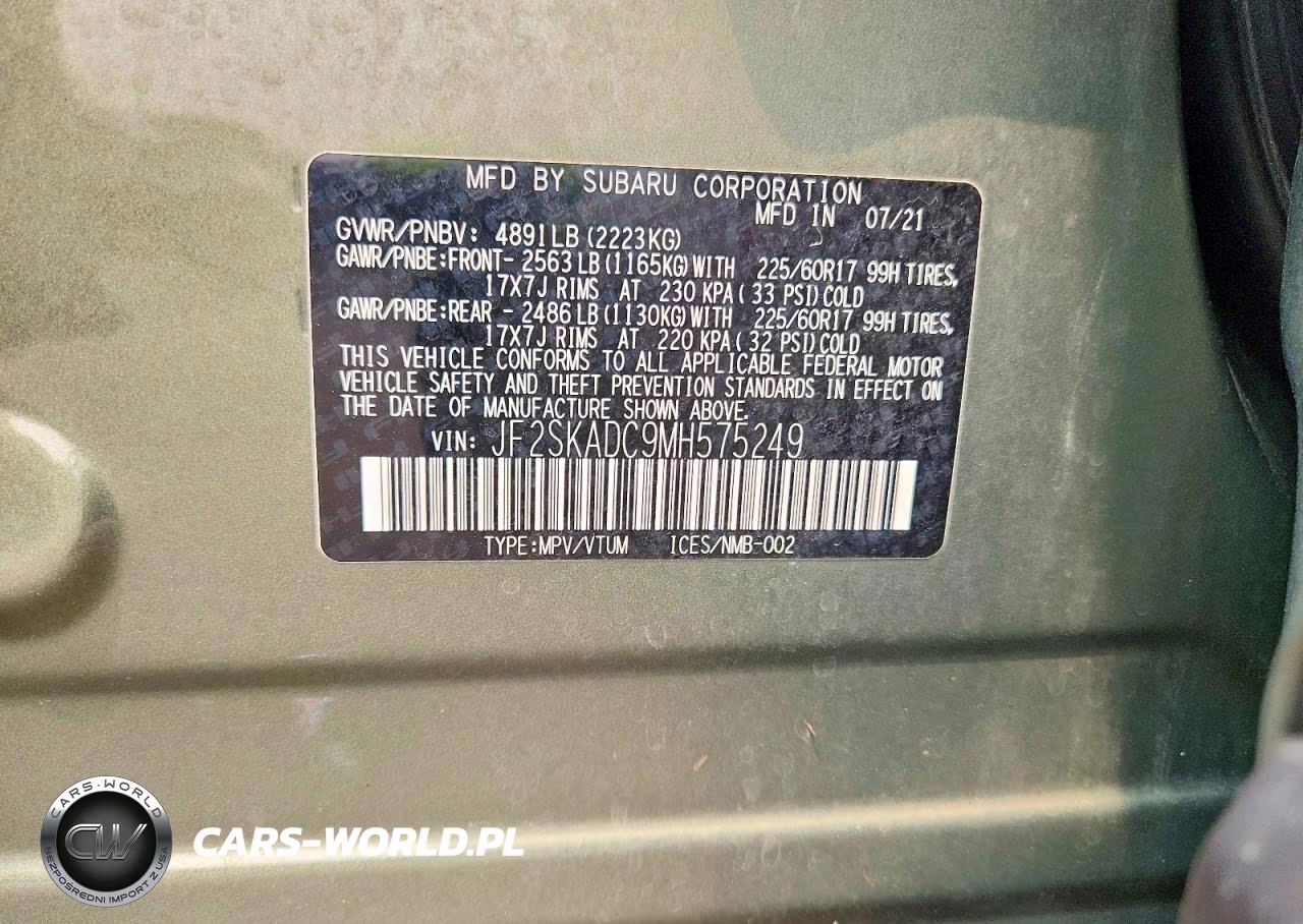 2021 Subaru Forester VIN:JF2SKADC9MH575249 - 12