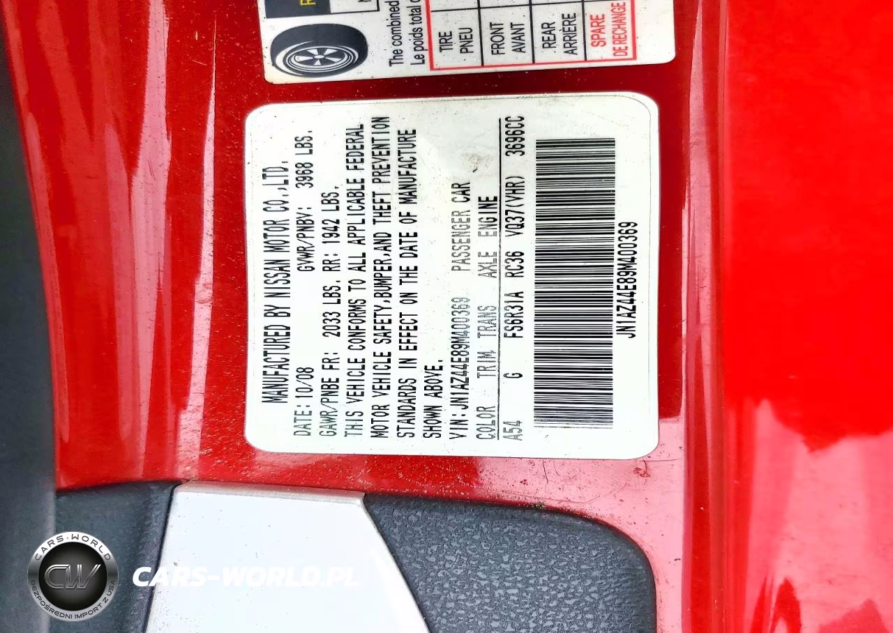 2009 Nissan 370Z Base VIN:JN1AZ44E89M400369 - 12