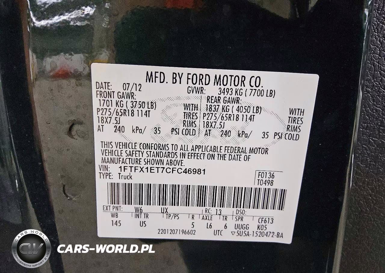 2012 Ford F150 Super Cab VIN:1FTFX1ET7CFC46981 - 12