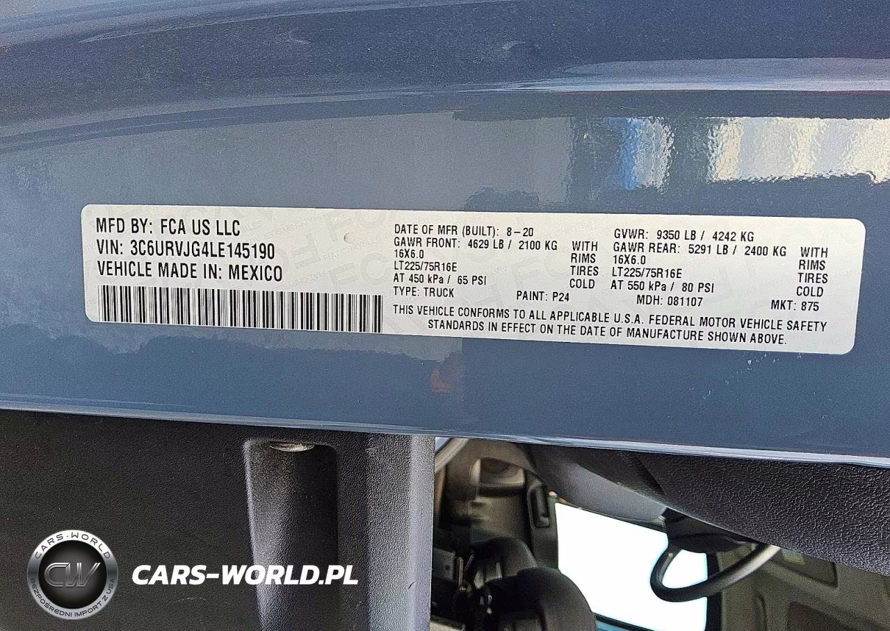 2020 Ram Promaster 3500 3500 High VIN:3C6URVJG4LE145190 - 13