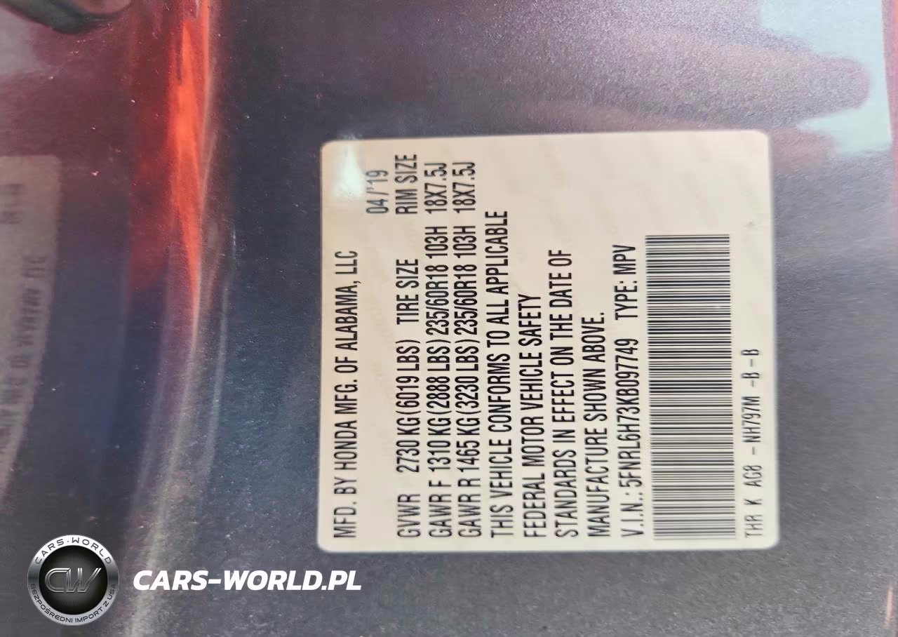 2019 Honda Odyssey Exl VIN:5FNRL6H73KB097749 - 14