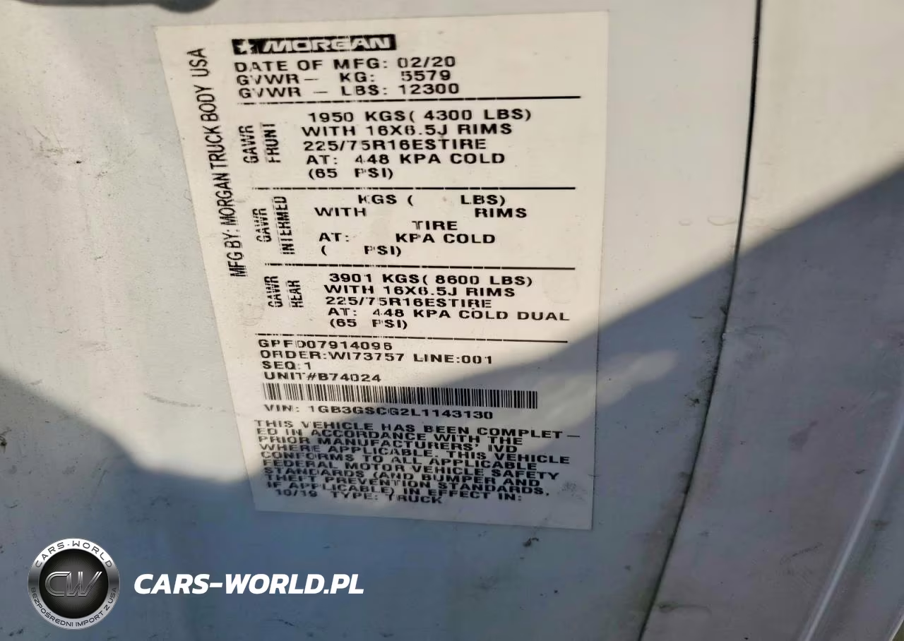 2020 Chevrolet Express Box Truck VIN:1GB3GSCG2L1143130 - 13