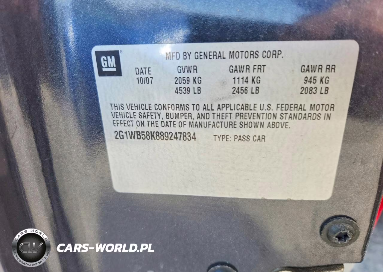 2008 Chevrolet Impala Ls VIN:2G1WB58K889247834 - 12