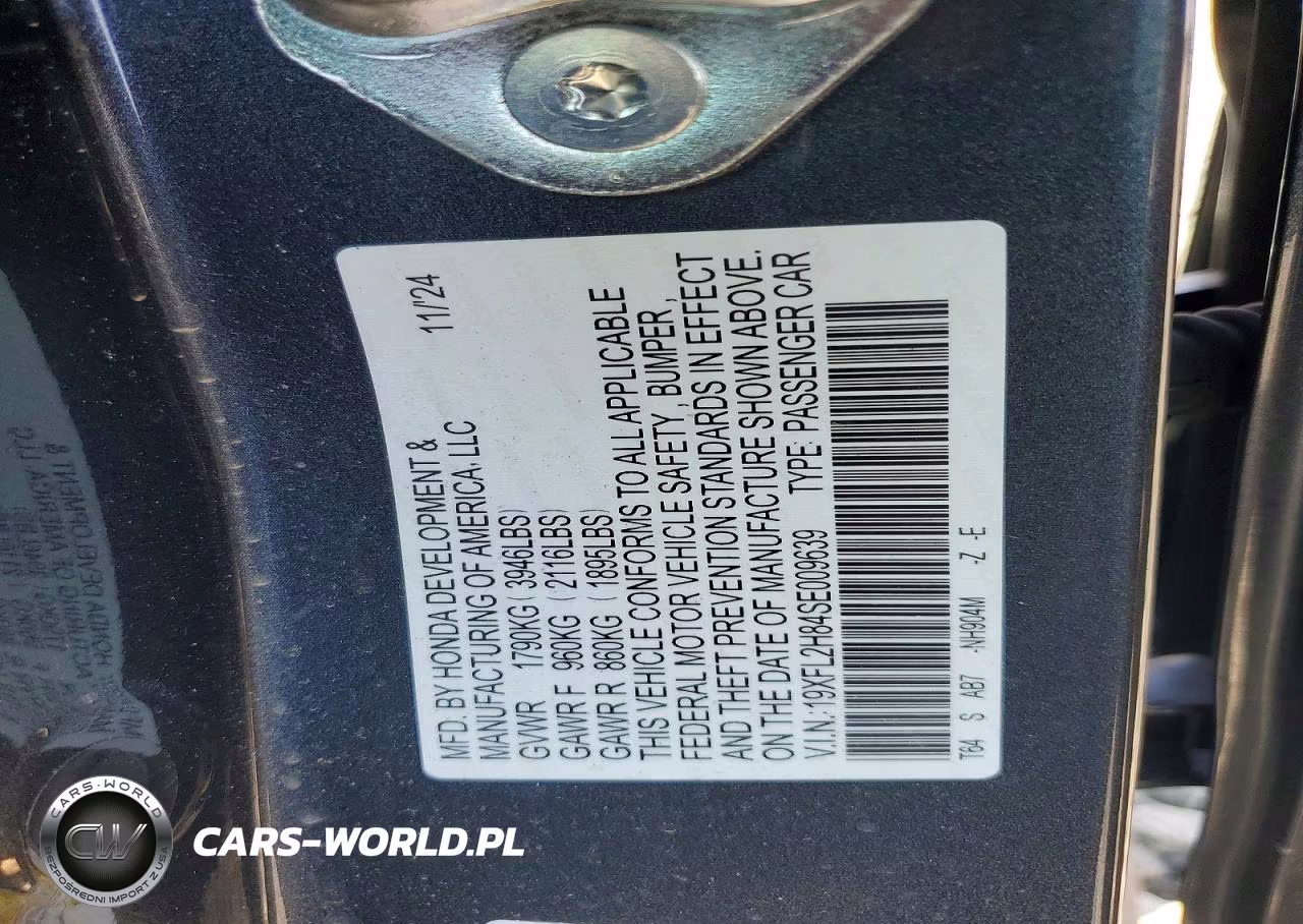 2025 Honda Civic Sport VIN:19XFL2H84SE009639 - 12