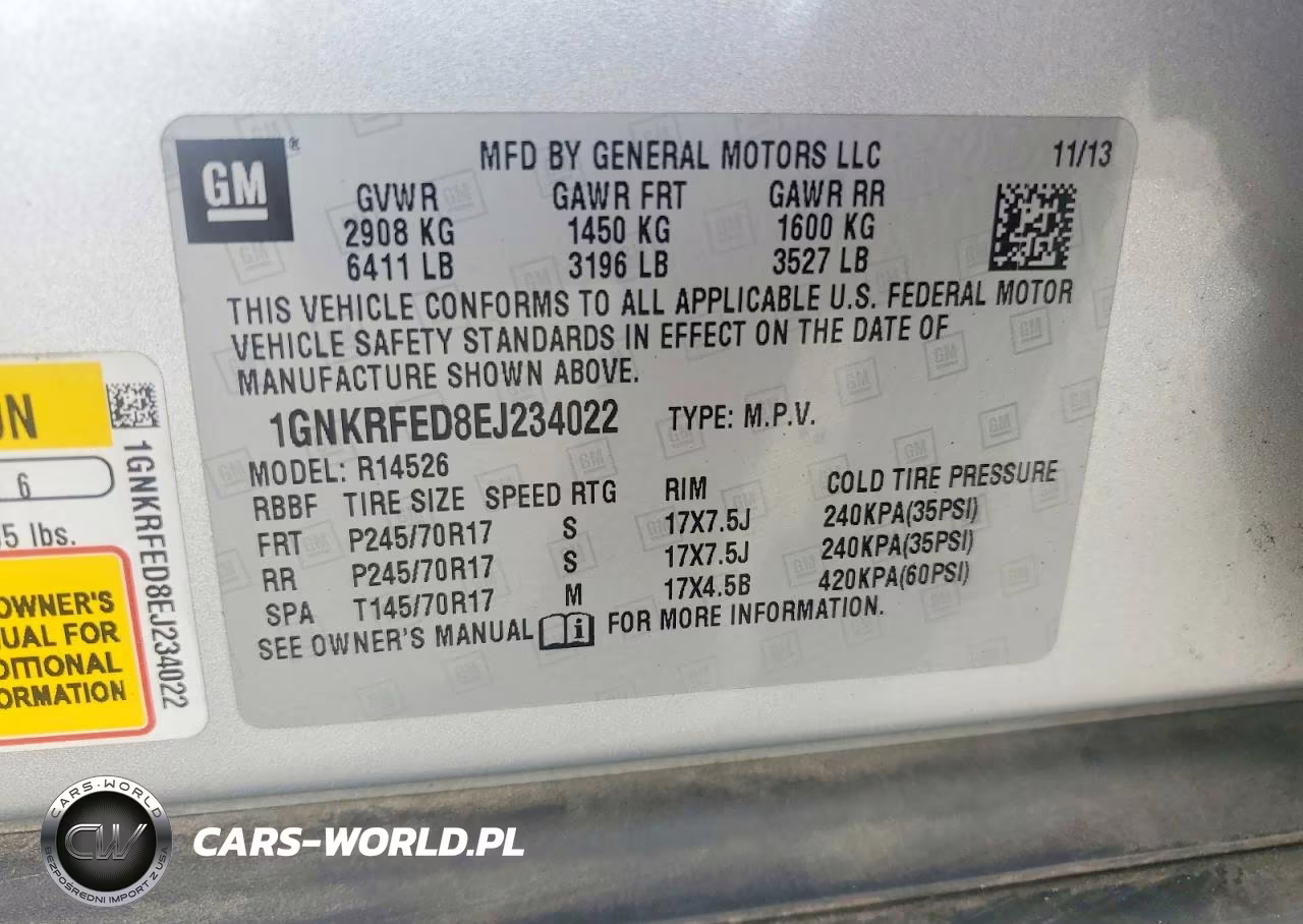 2014 Chevrolet Traverse Ls VIN:1GNKRFED8EJ234022 - 13