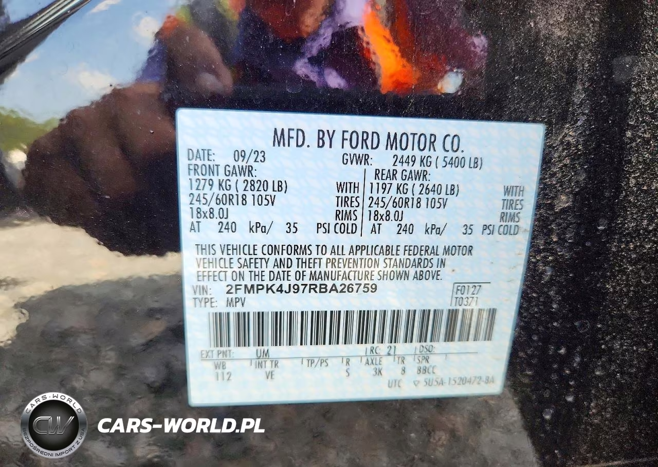 2024 Ford Edge Sel VIN:2FMPK4J97RBA26759 - 13