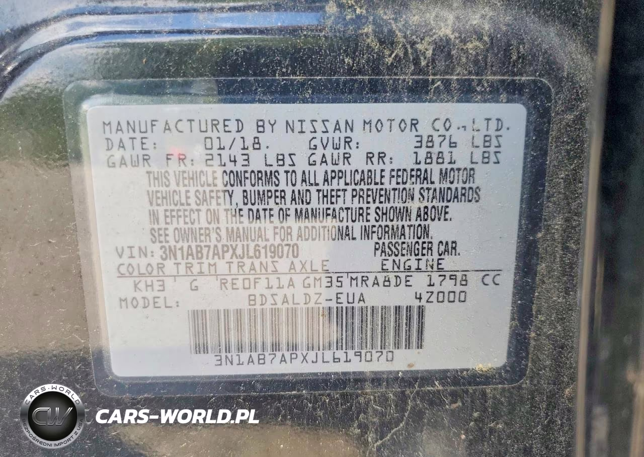 2018 Nissan Sentra Sv VIN:3N1AB7APXJL619070 - 12