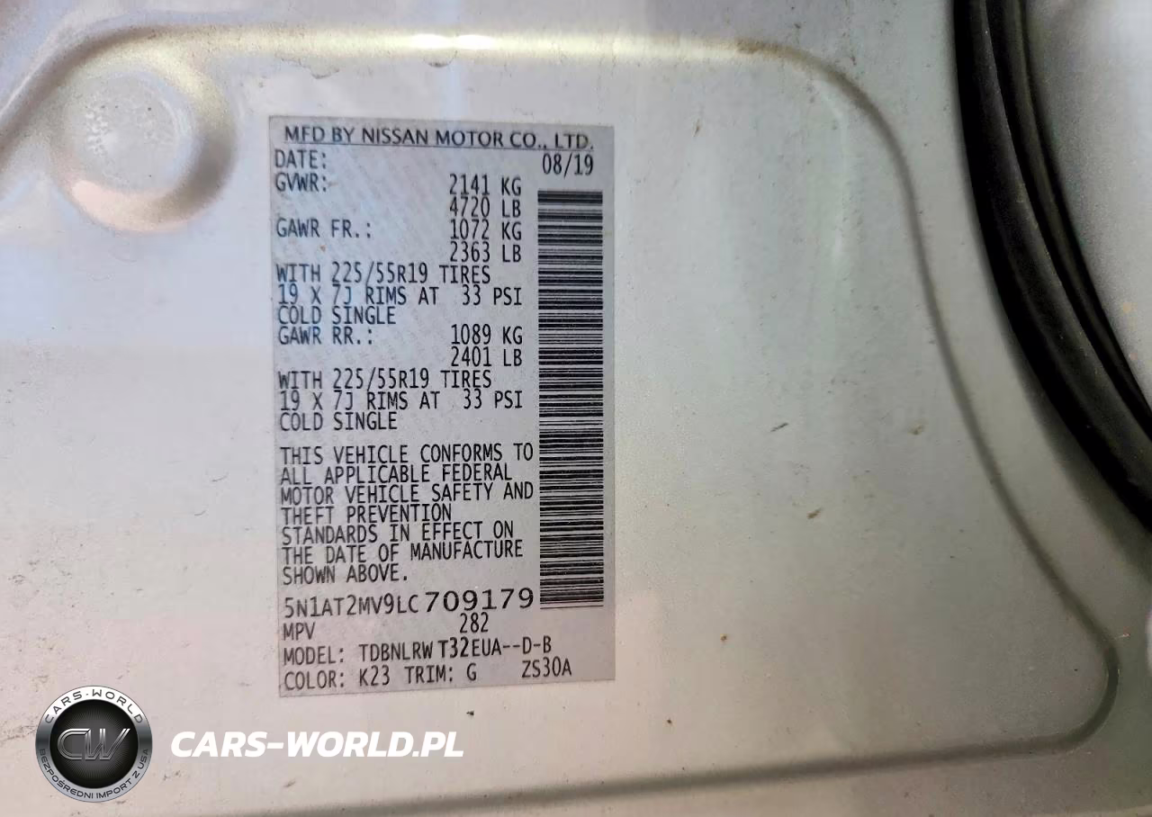 2020 Nissan Rogue Sl VIN:5N1AT2MV9LC709179 - 14
