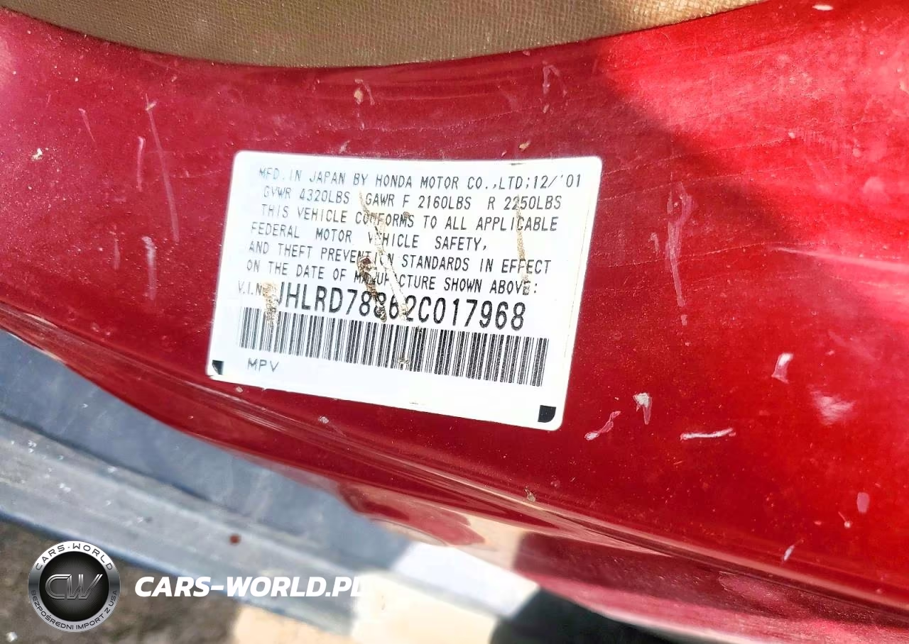 2002 Honda Cr-V Ex VIN:JHLRD78862C017968 - 13