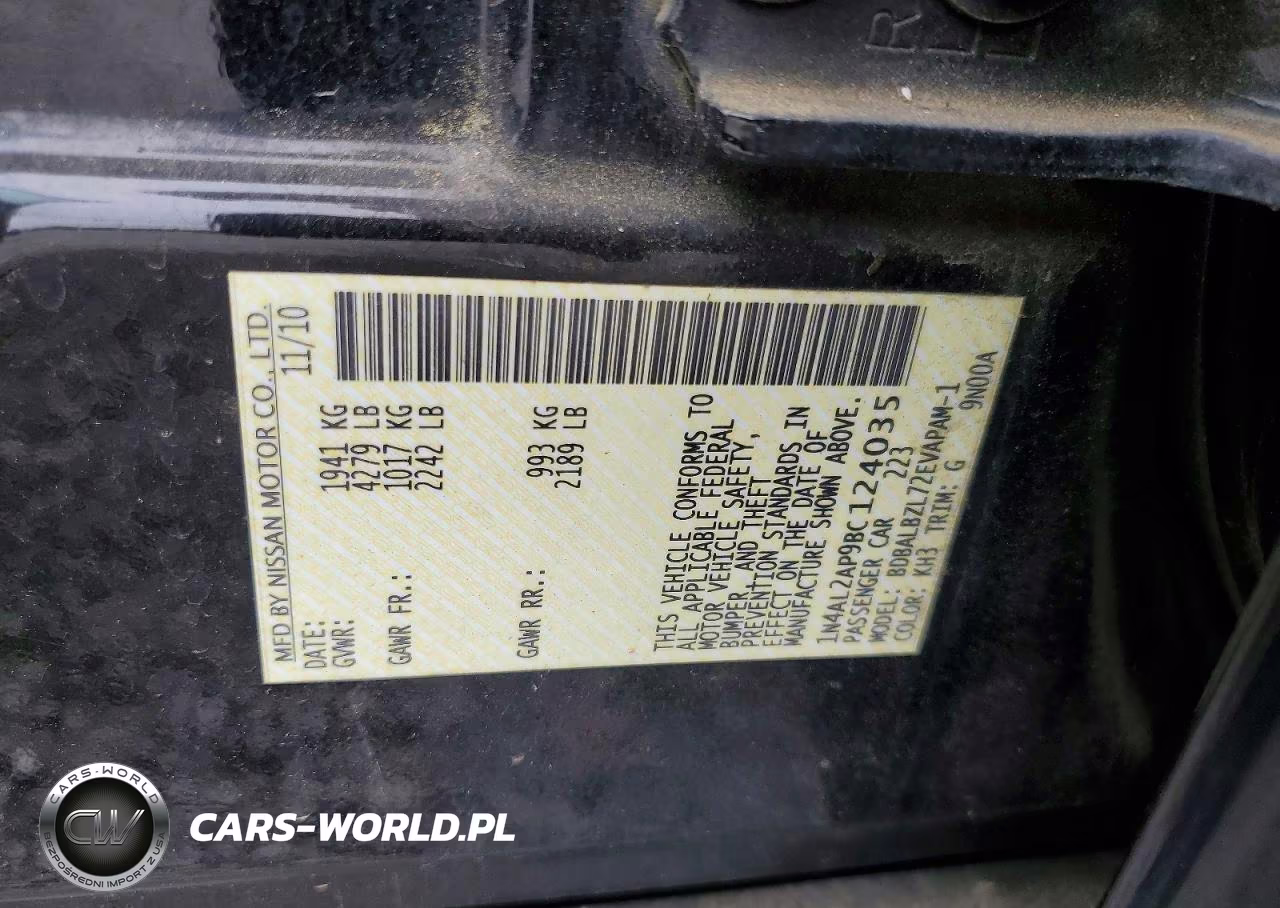 2011 Nissan Altima 2.5 VIN:1N4AL2AP9BC124035 - 12