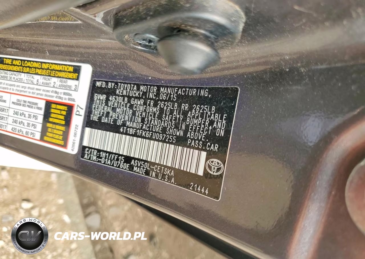 2015 Toyota Camry Se VIN:4T1BF1FK6FU097255 - 12