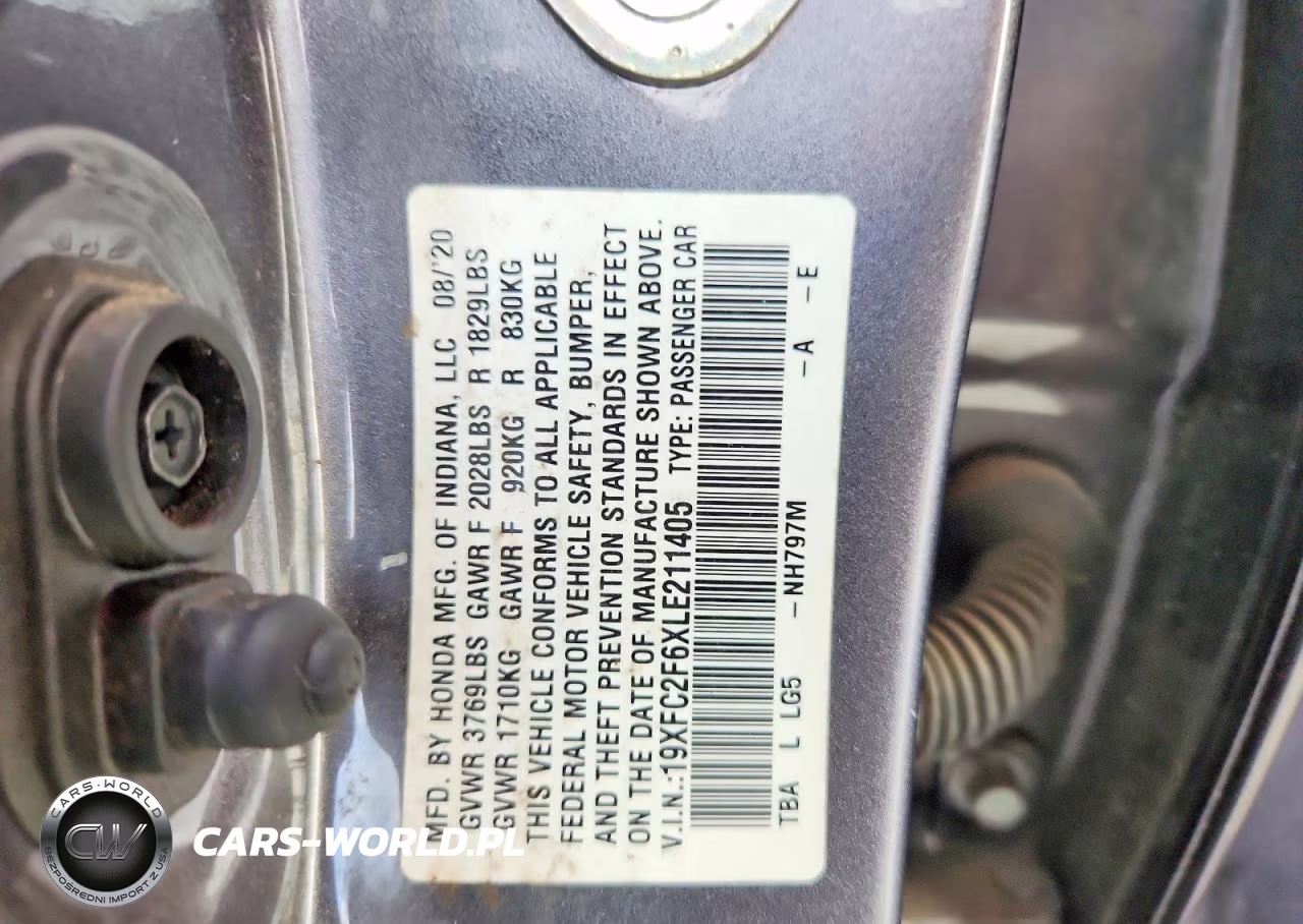 2020 Honda Civic Lx VIN:19XFC2F6XLE211405 - 12