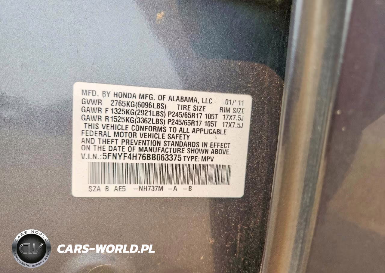2011 Honda Pilot Exln VIN:5FNYF4H76BB063375 - 14