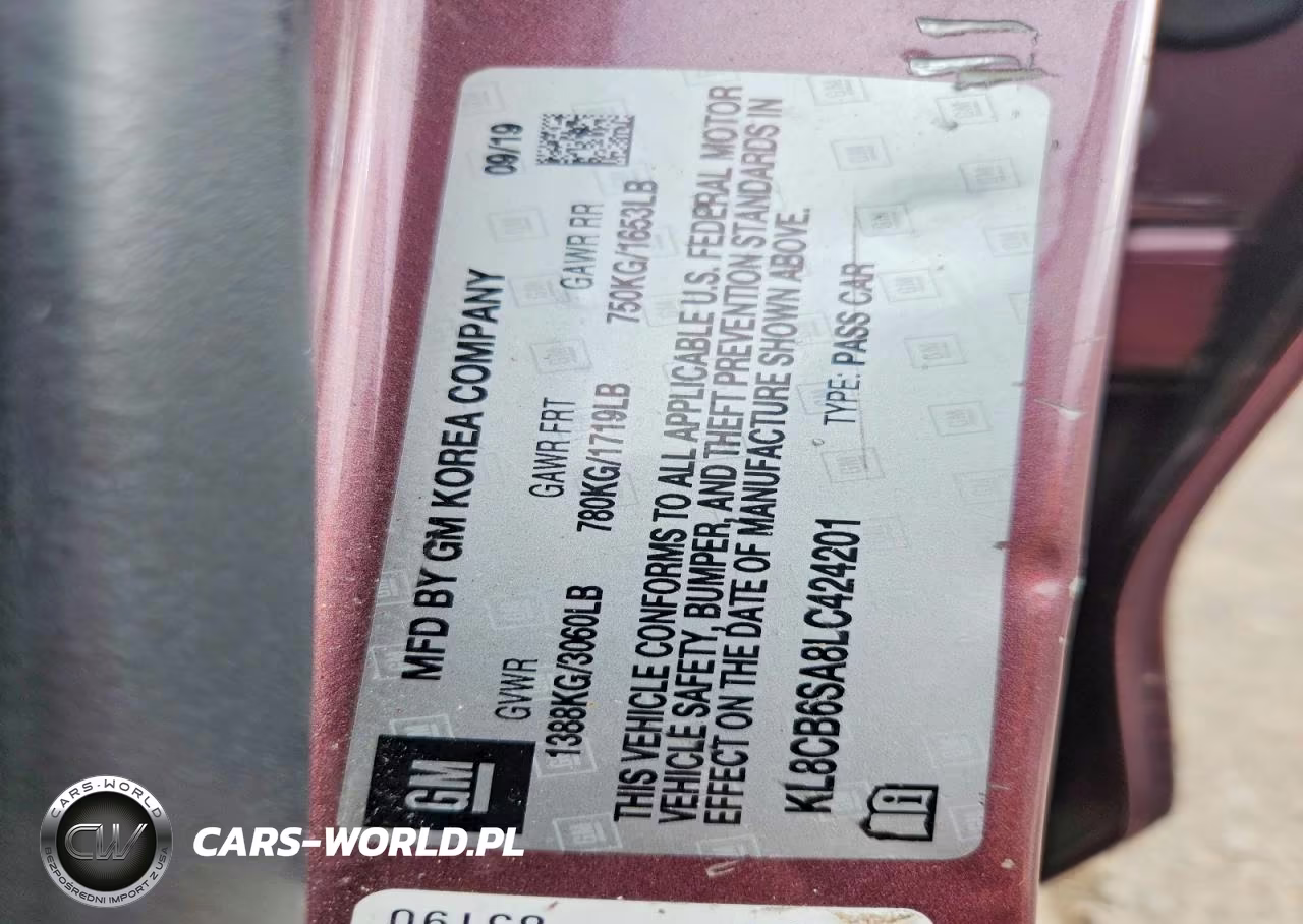 2020 Chevrolet Spark Ls VIN:KL8CB6SA8LC424201 - 12