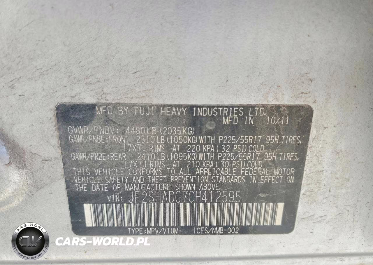 2012 Subaru Forester 2.5X Premium VIN:JF2SHADC7CH412595 - 13