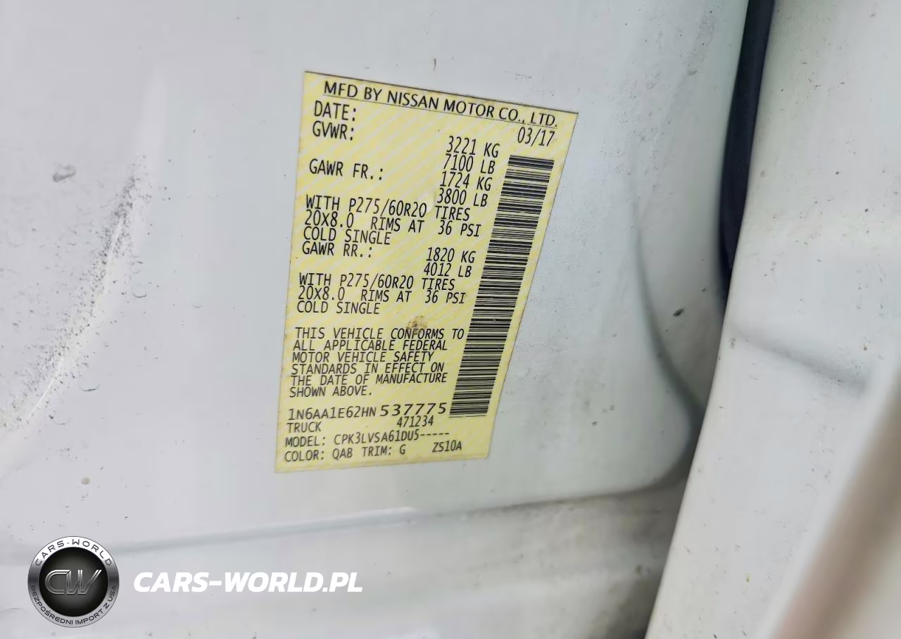 2017 Nissan Titan Sl VIN:1N6AA1E62HN537775 - 12