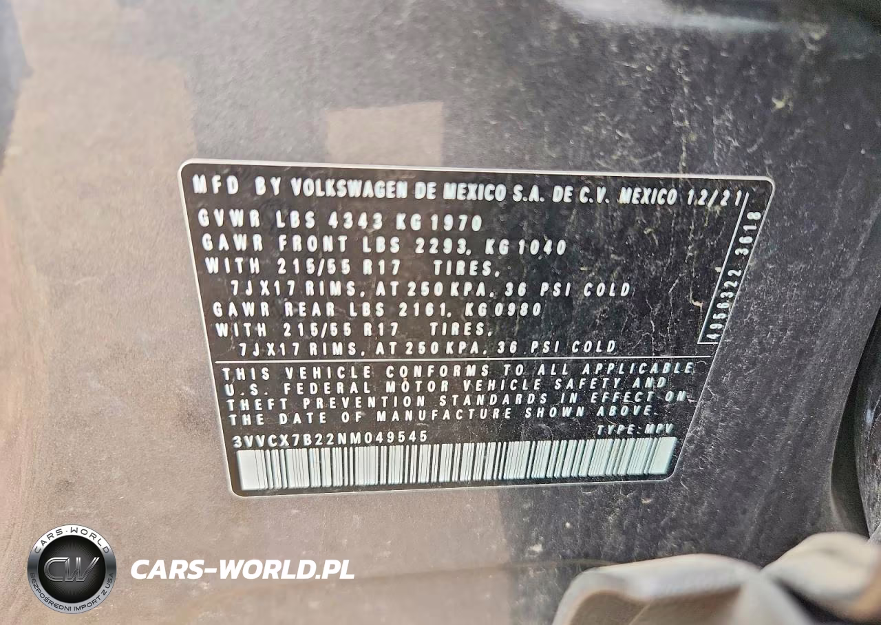 2022 Volkswagen Taos S VIN:3VVCX7B22NM049545 - 12