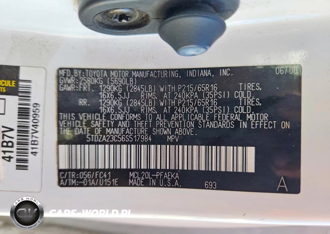 2006 Toyota Sienna Le 7 Passenger VIN:5TDZA23C56S517984 - 14