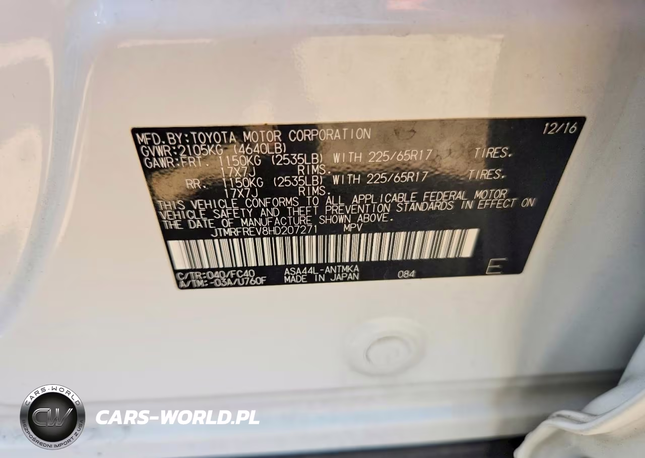 2017 Toyota Rav4 Xle VIN:JTMRFREV8HD207271 - 12