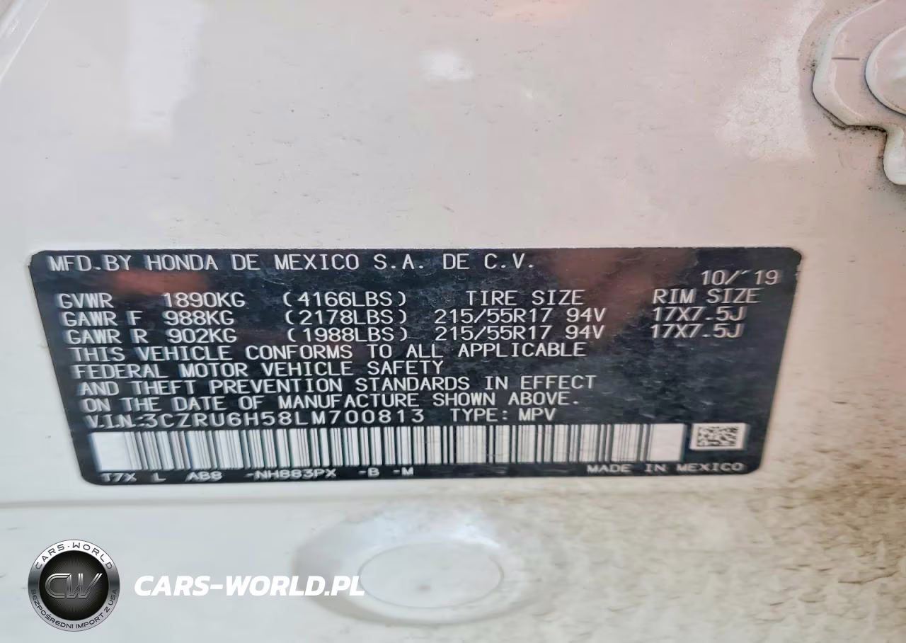 2020 Honda Hr-V Ex VIN:3CZRU6H58LM700813 - 14