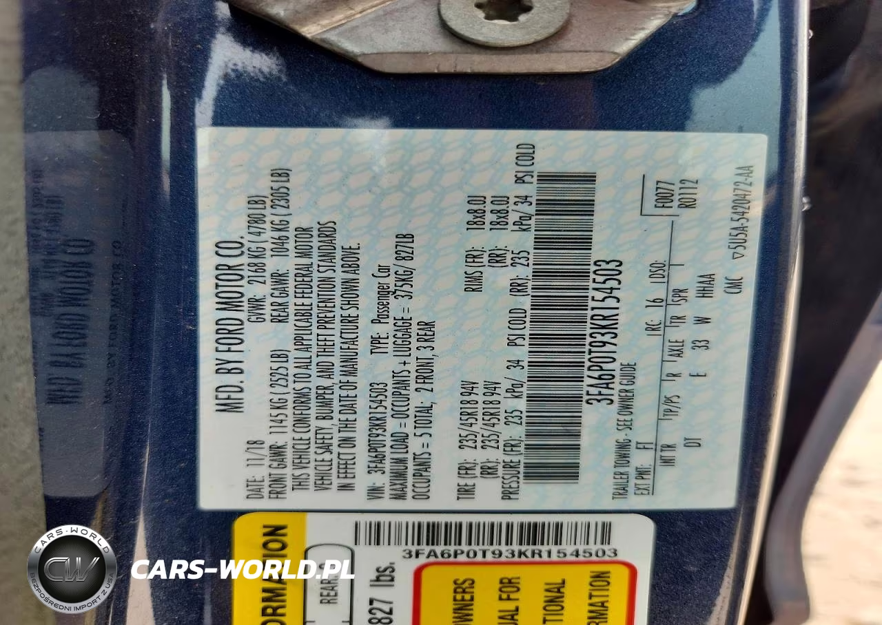 2019 Ford Fusion Se VIN:3FA6P0T93KR154503 - 12