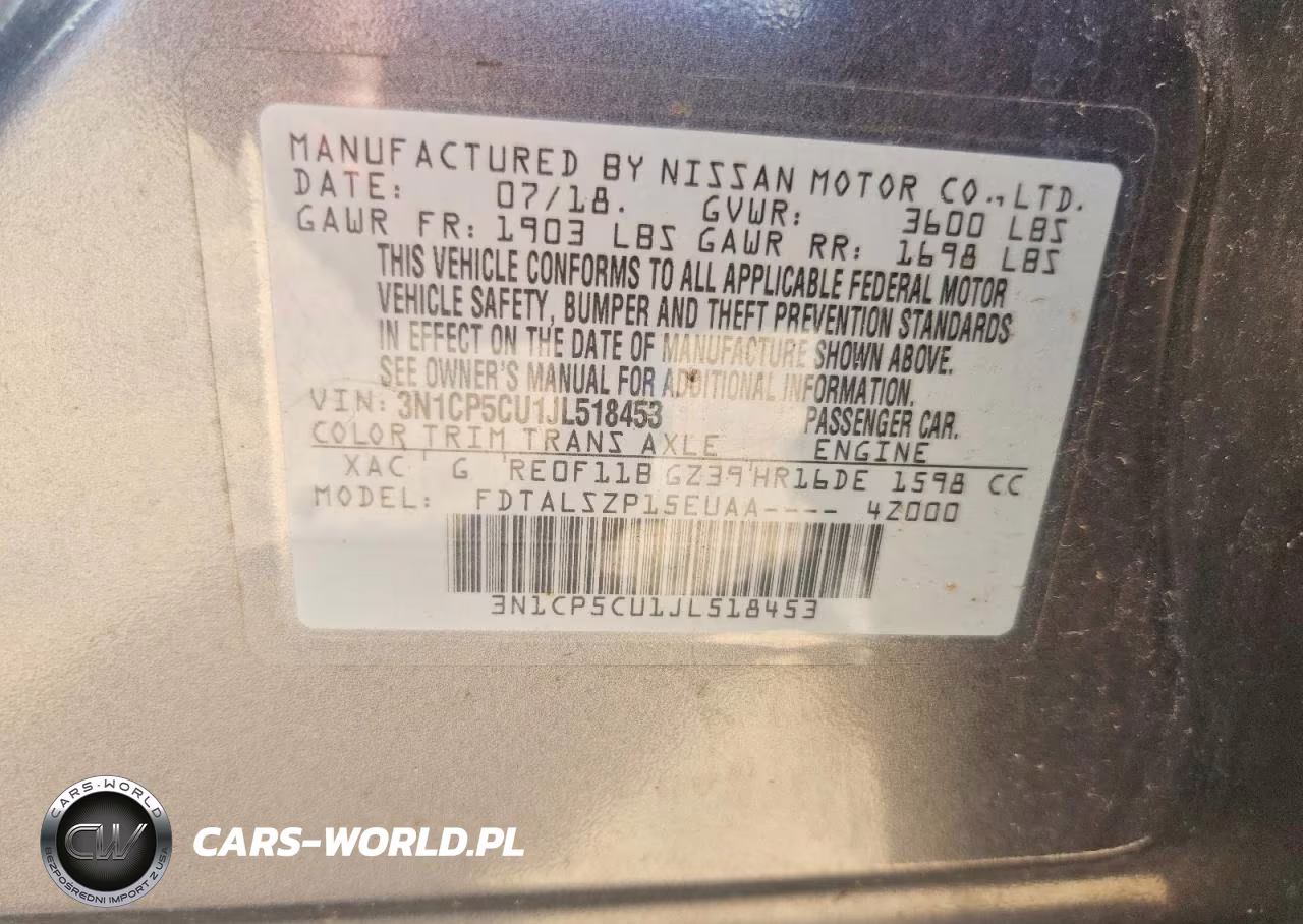 2018 Nissan Kicks Sv VIN:3N1CP5CU1JL518453 - 12