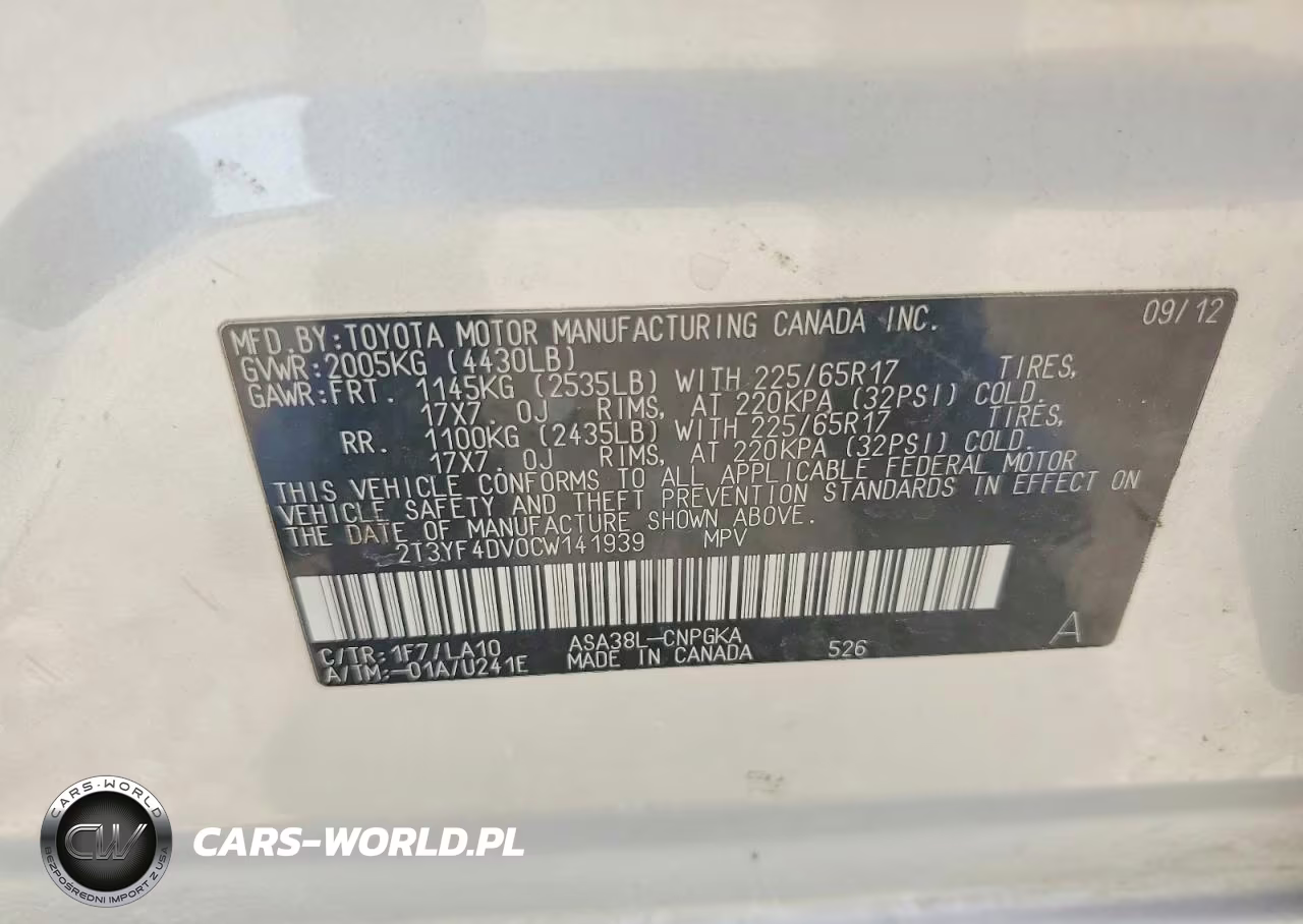 2012 Toyota Rav4 VIN:2T3YF4DV0CW141939 - 13