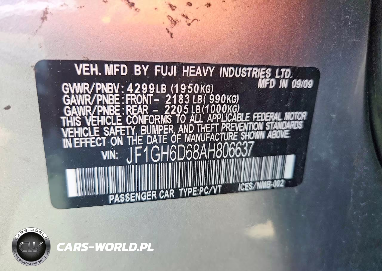 2010 Subaru Impreza Outback Sport VIN:JF1GH6D68AH806637 - 12