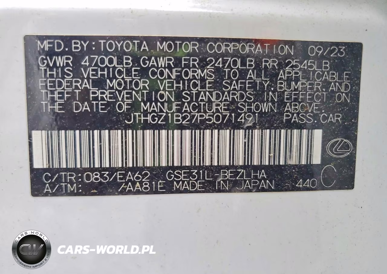 2023 Lexus Is 350 F Sport Design VIN:JTHGZ1B27P5071491 - 12