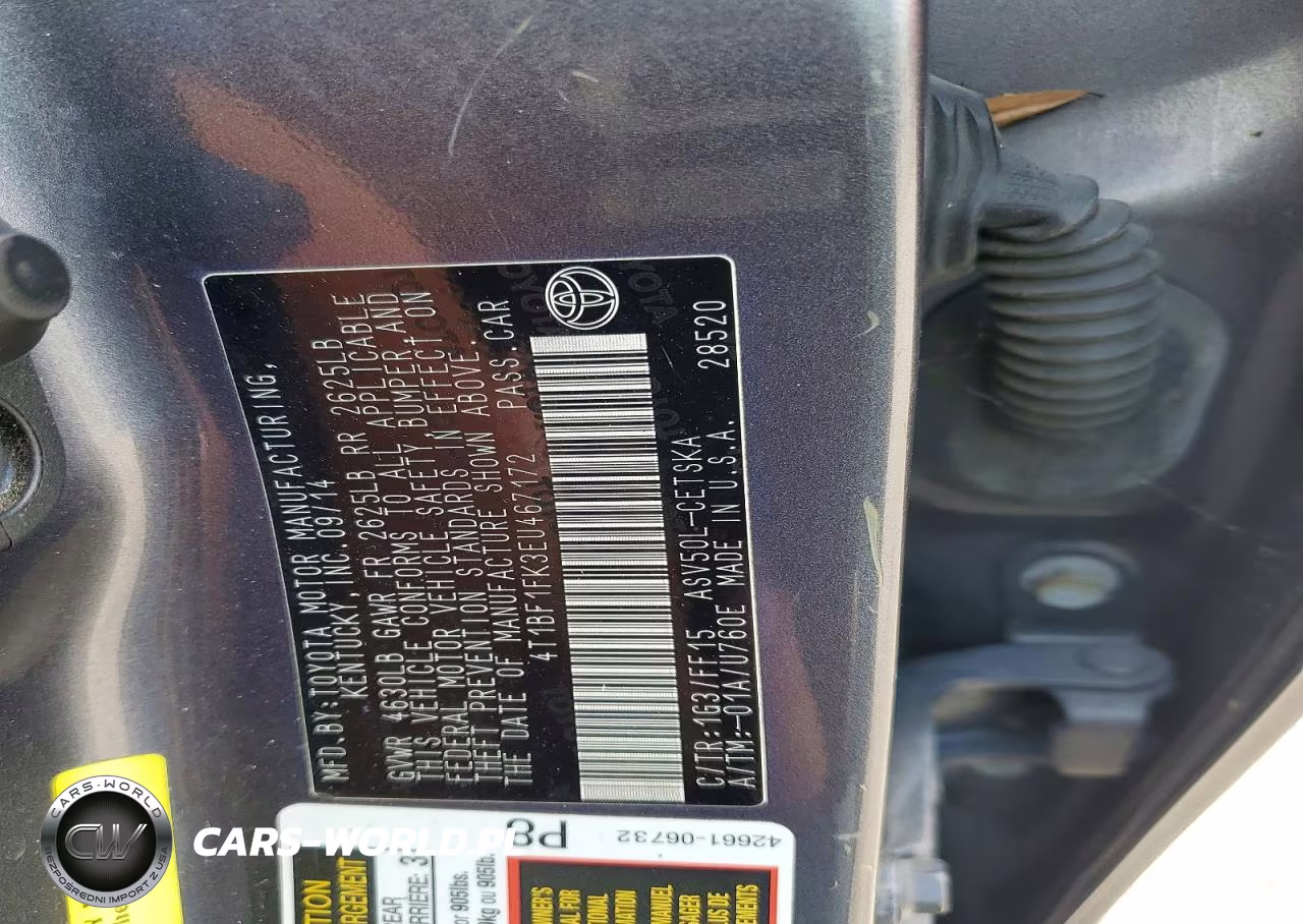 2014 Toyota Camry Se Sport VIN:4T1BF1FK3EU467172 - 12