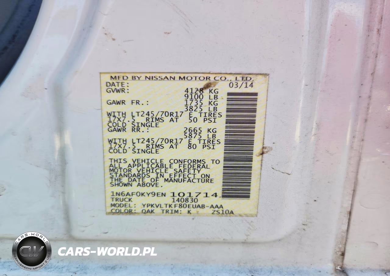 2014 Nissan Nv 2500 Hd S VIN:1N6AF0KY9EN101714 - 14