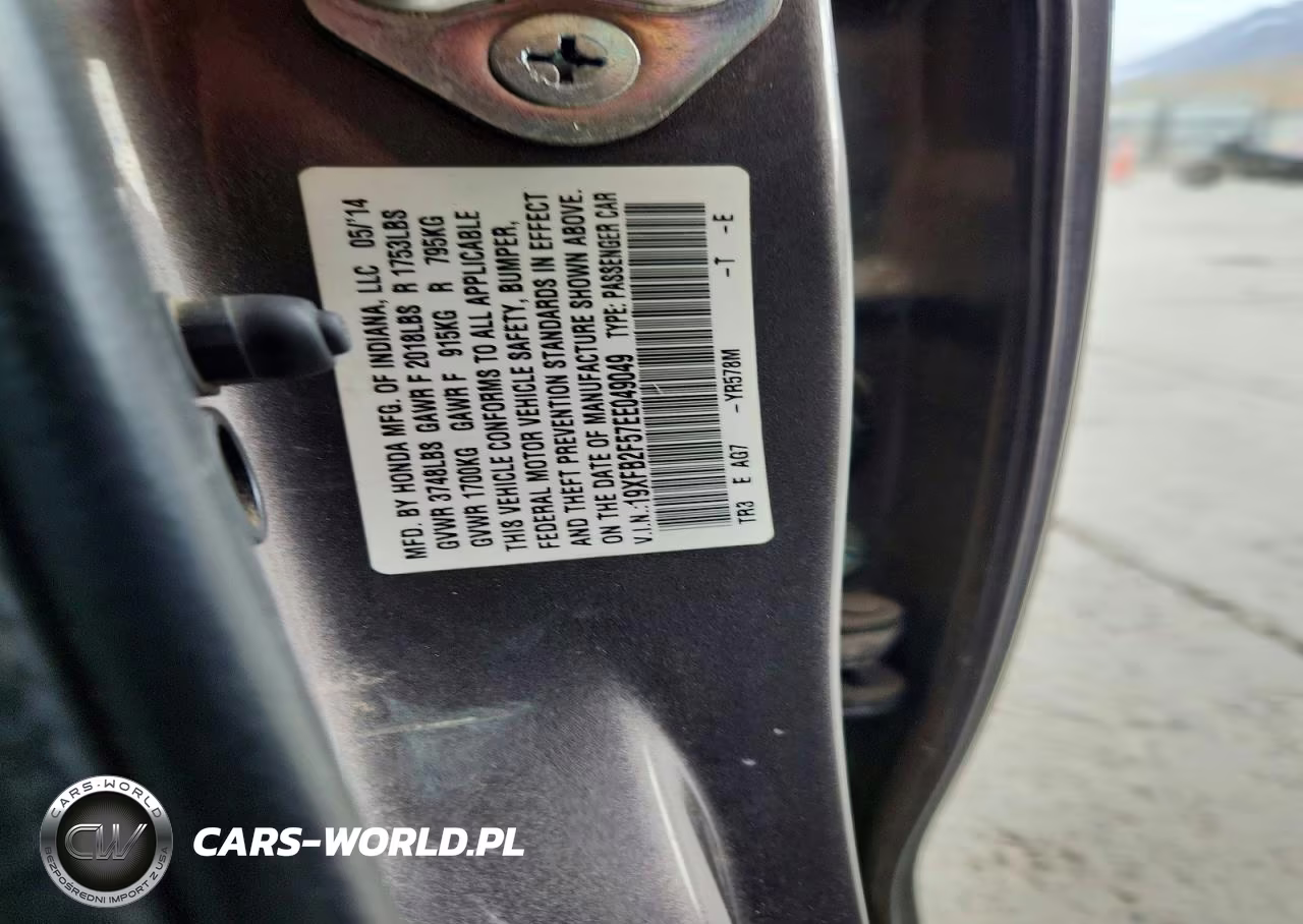 2014 Honda Civic Lx VIN:19XFB2F57EE049049 - 12