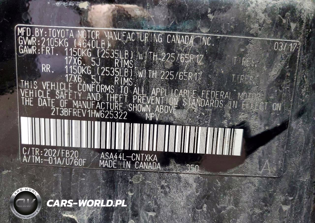 2017 Toyota Rav4 Le VIN:2T3BFREV1HW625322 - 13