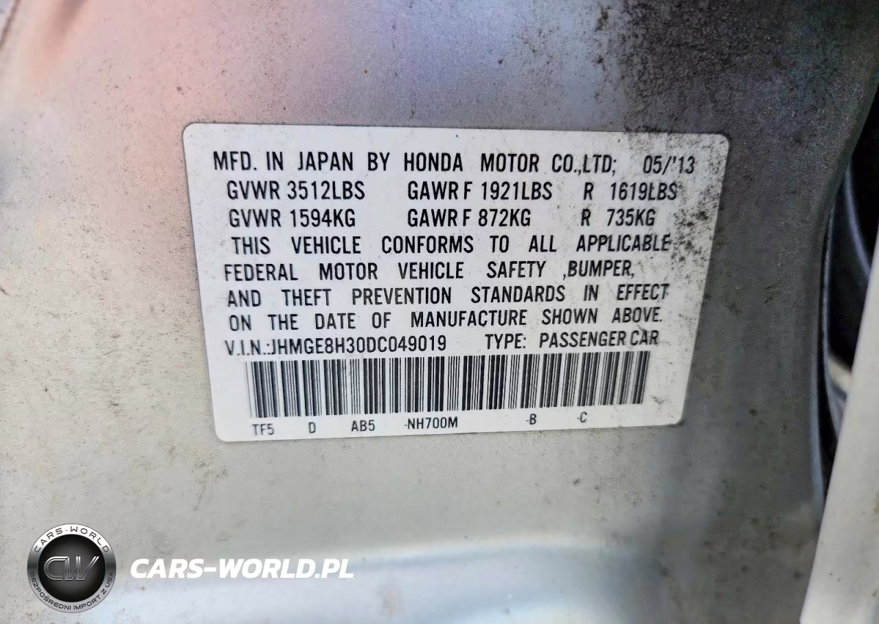 2013 Honda Fit VIN:JHMGE8H30DC049019 - 12