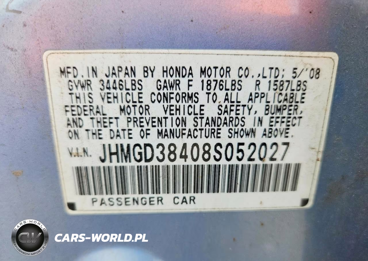2008 Honda Fit VIN:JHMGD38408S052027 - 12