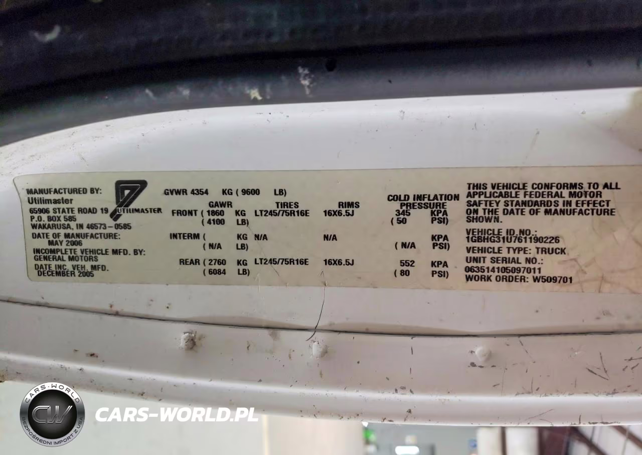 2006 Chevrolet Express G3500 VIN:1GBHG31U761190226 - 14