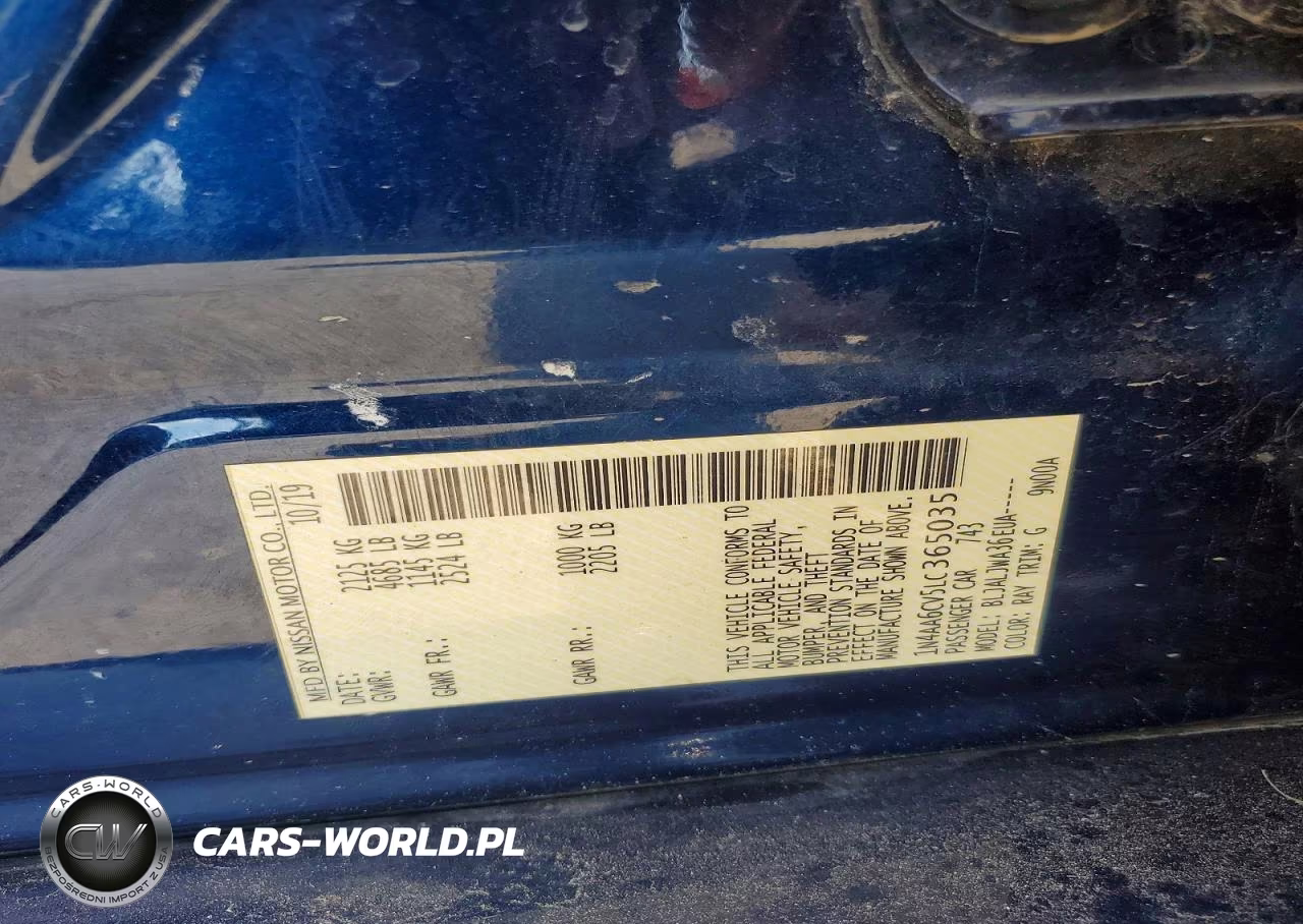 2020 Nissan Maxima Sv VIN:1N4AA6CV5LC365035 - 12