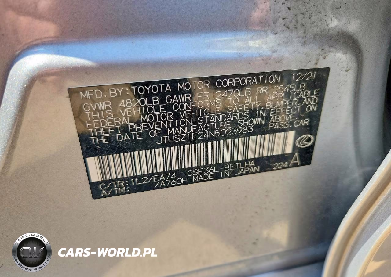 2022 Lexus Is 350 F Sport VIN:JTHSZ1E24N5023983 - 12